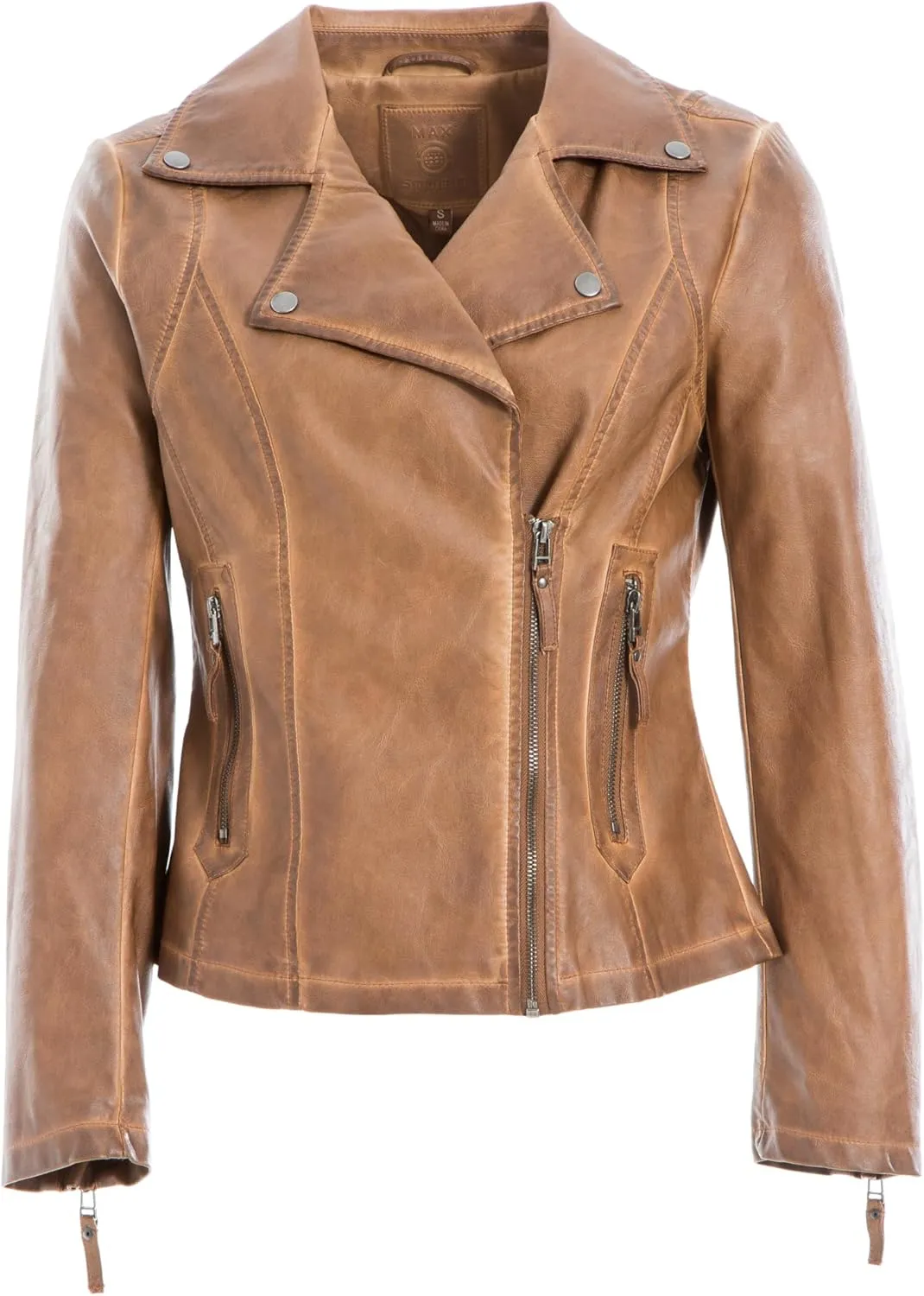 Max Studio Women's Fall 2023 Trendy Fashion Everyday Casual Faux Leather Jacket