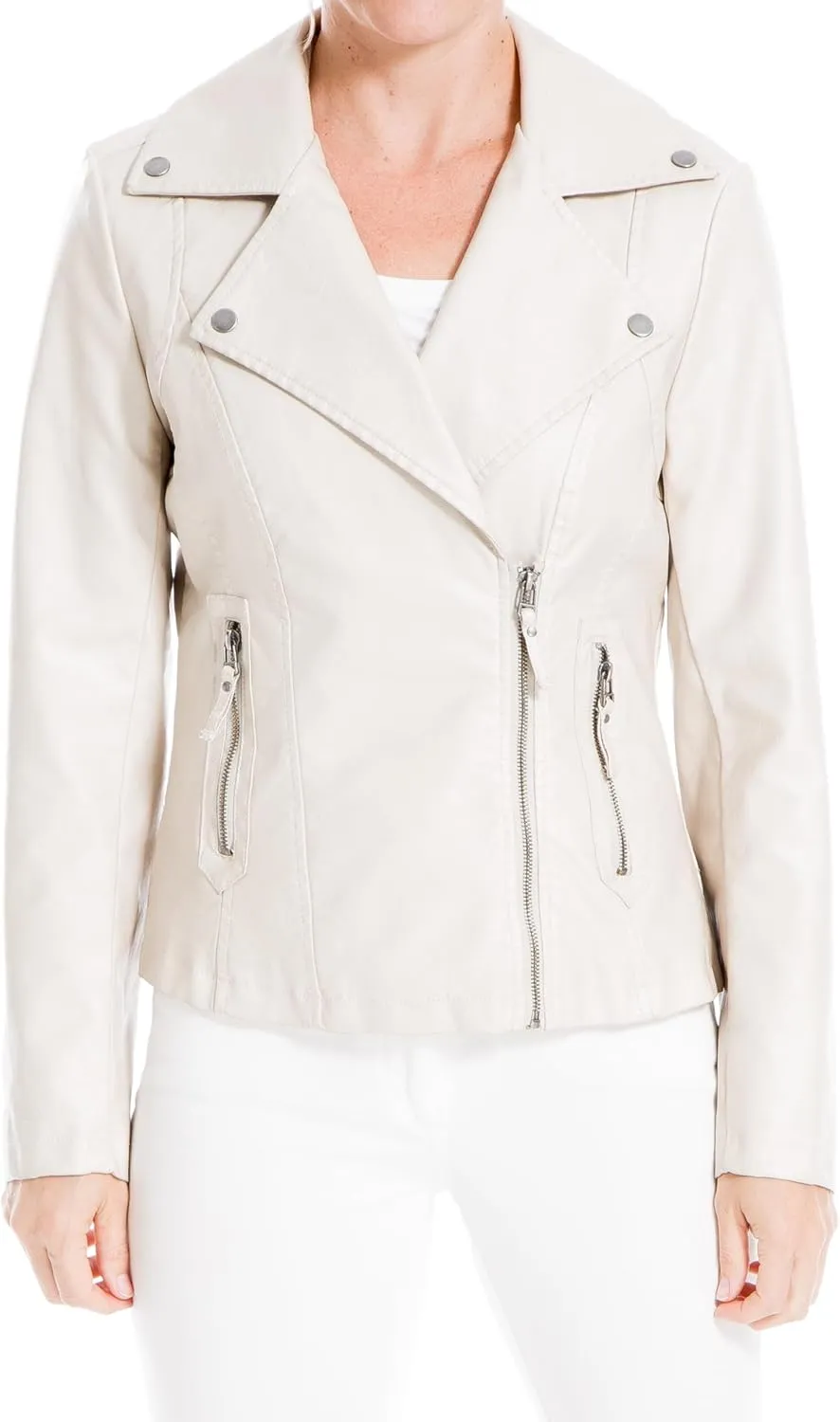 Max Studio Women's Fall 2023 Trendy Fashion Everyday Casual Faux Leather Jacket