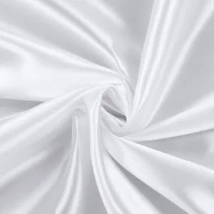 MDS Pack of 15 Yard Charmeuse Satin Fabric for Wedding Arch Drapery Panel Party Event Banquet Decoration Home Curtain Dress DIY Crafts Costumes Apparel Bridal Silky Sateen 44" Wide - White