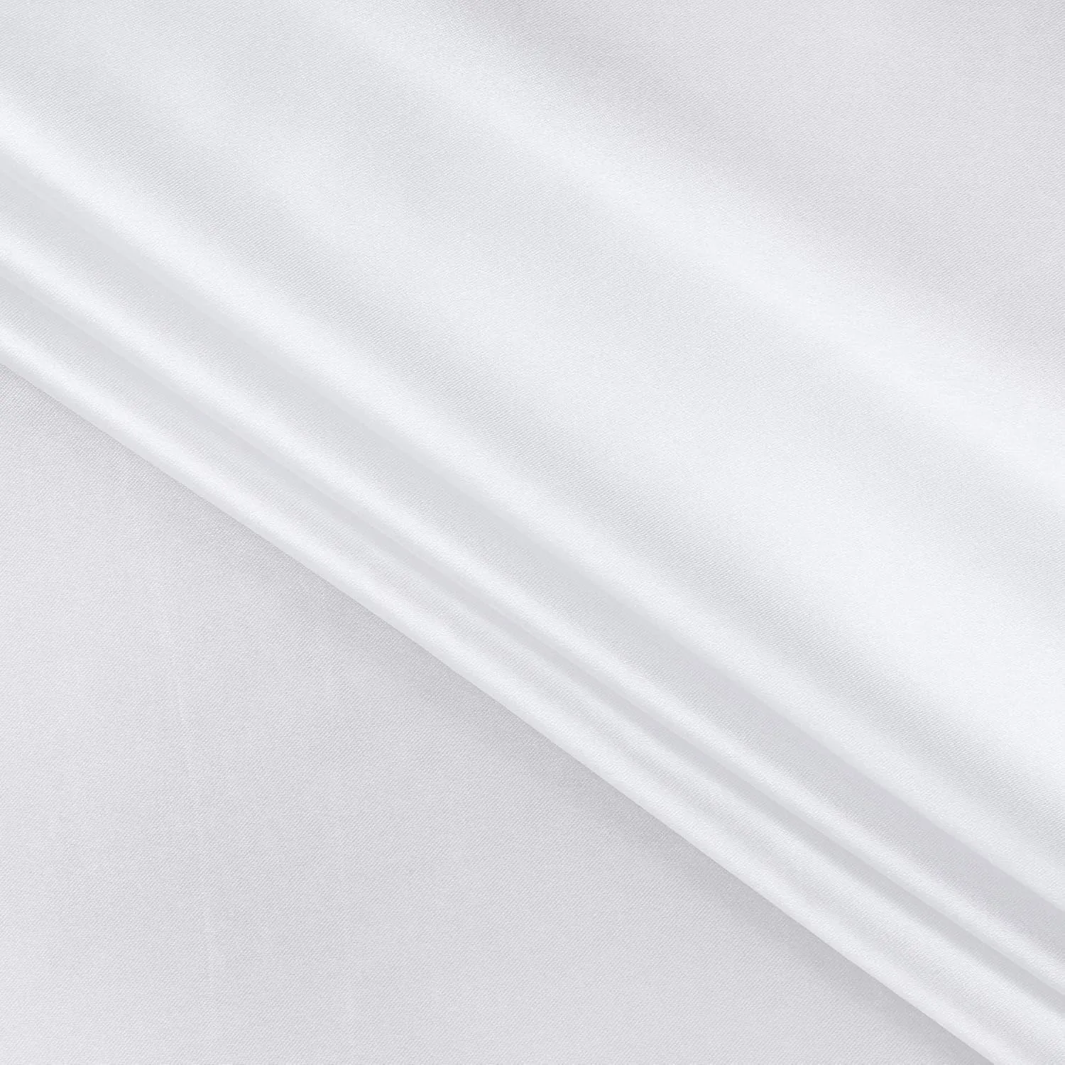 MDS Pack of 15 Yard Charmeuse Satin Fabric for Wedding Arch Drapery Panel Party Event Banquet Decoration Home Curtain Dress DIY Crafts Costumes Apparel Bridal Silky Sateen 44" Wide - White