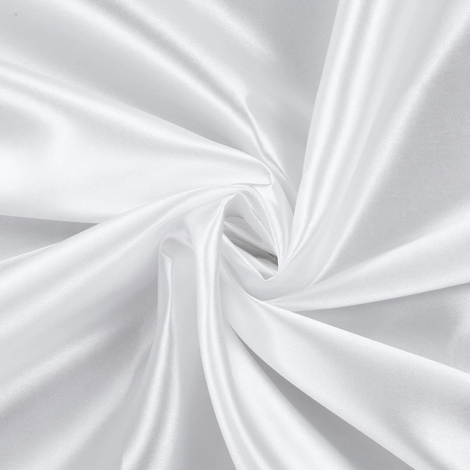MDS Pack of 15 Yard Charmeuse Satin Fabric for Wedding Arch Drapery Panel Party Event Banquet Decoration Home Curtain Dress DIY Crafts Costumes Apparel Bridal Silky Sateen 44" Wide - White