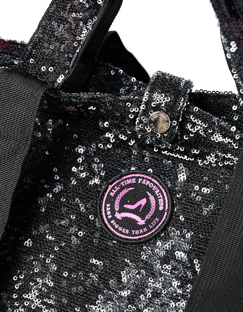 Medium tote bag black sequin BERLIN