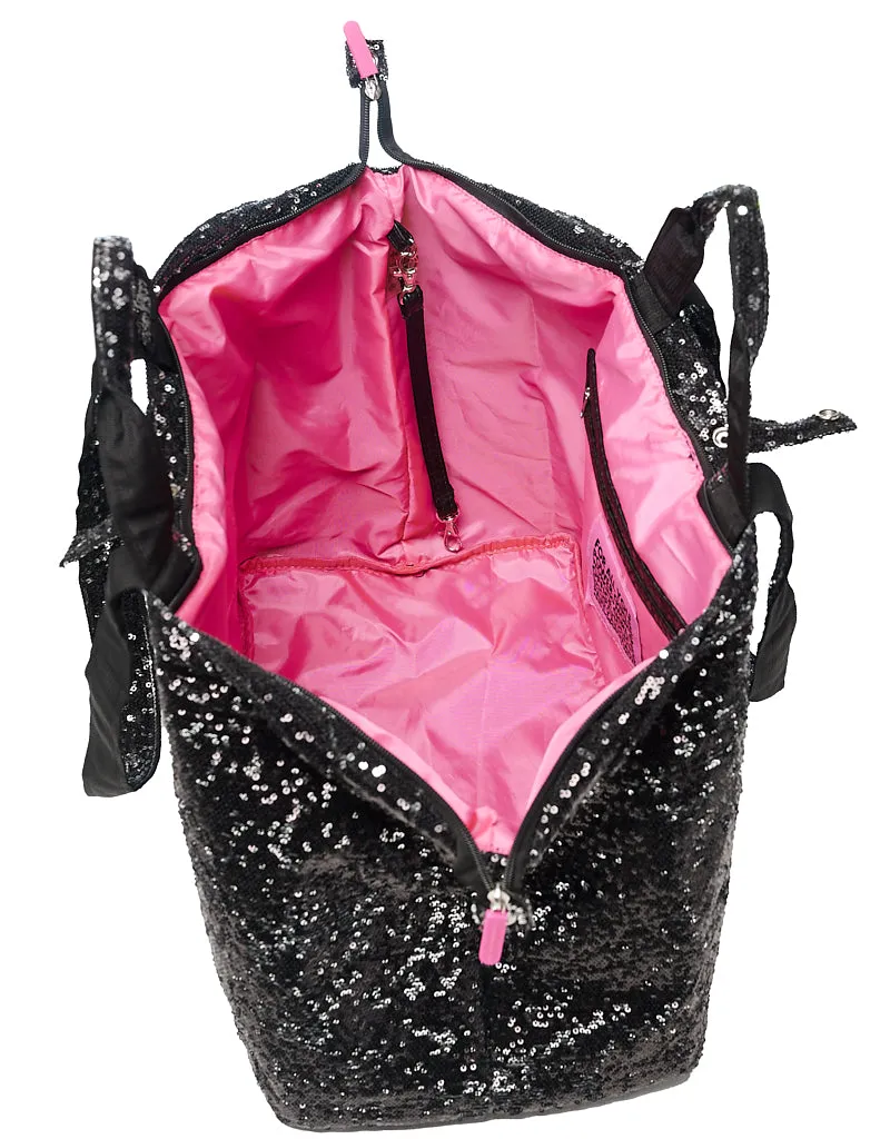 Medium tote bag black sequin BERLIN