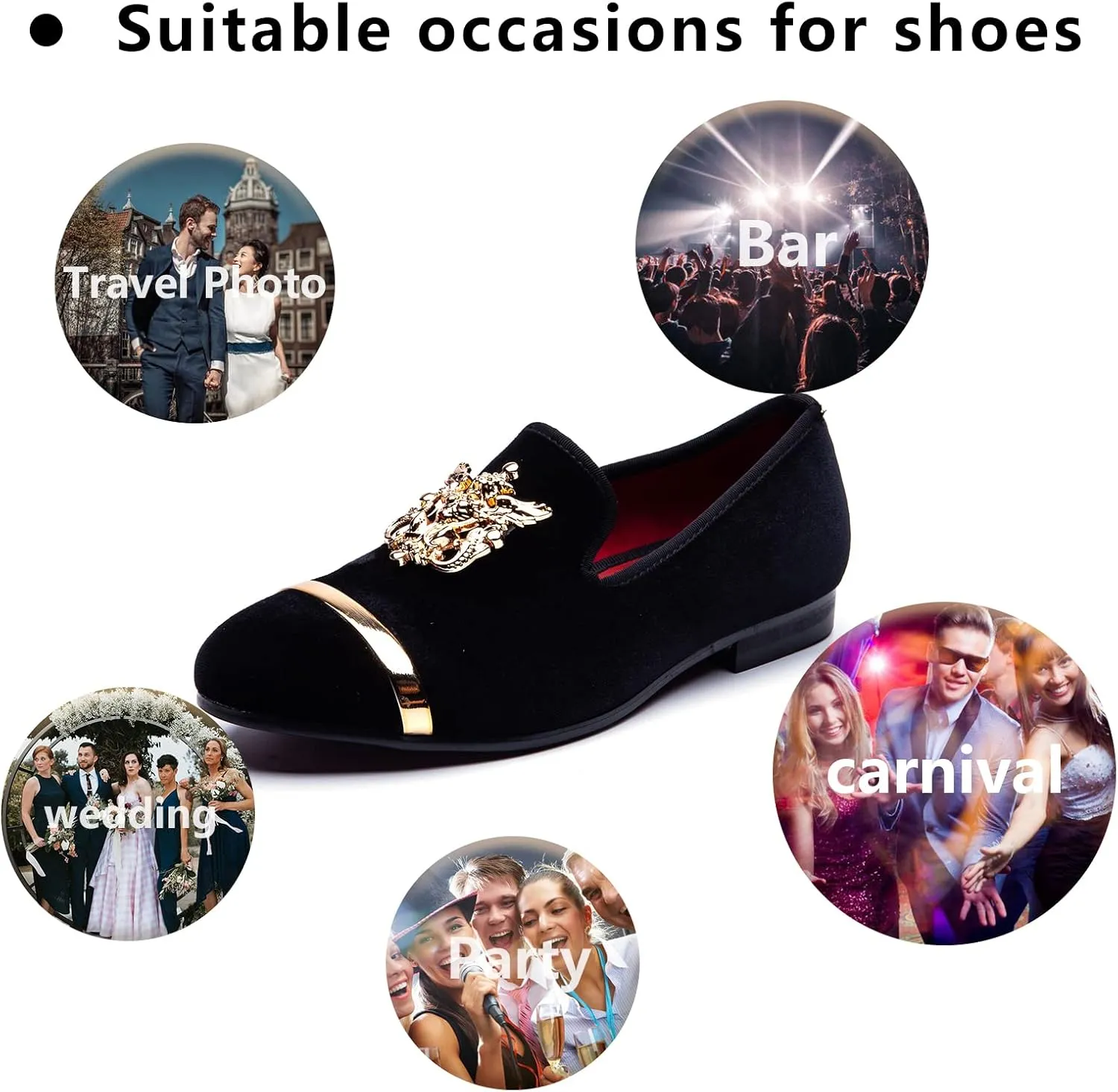 Meijiana Men's Fashion Classic Faux Leather Loafers and Weeding Dress Shoes for Men