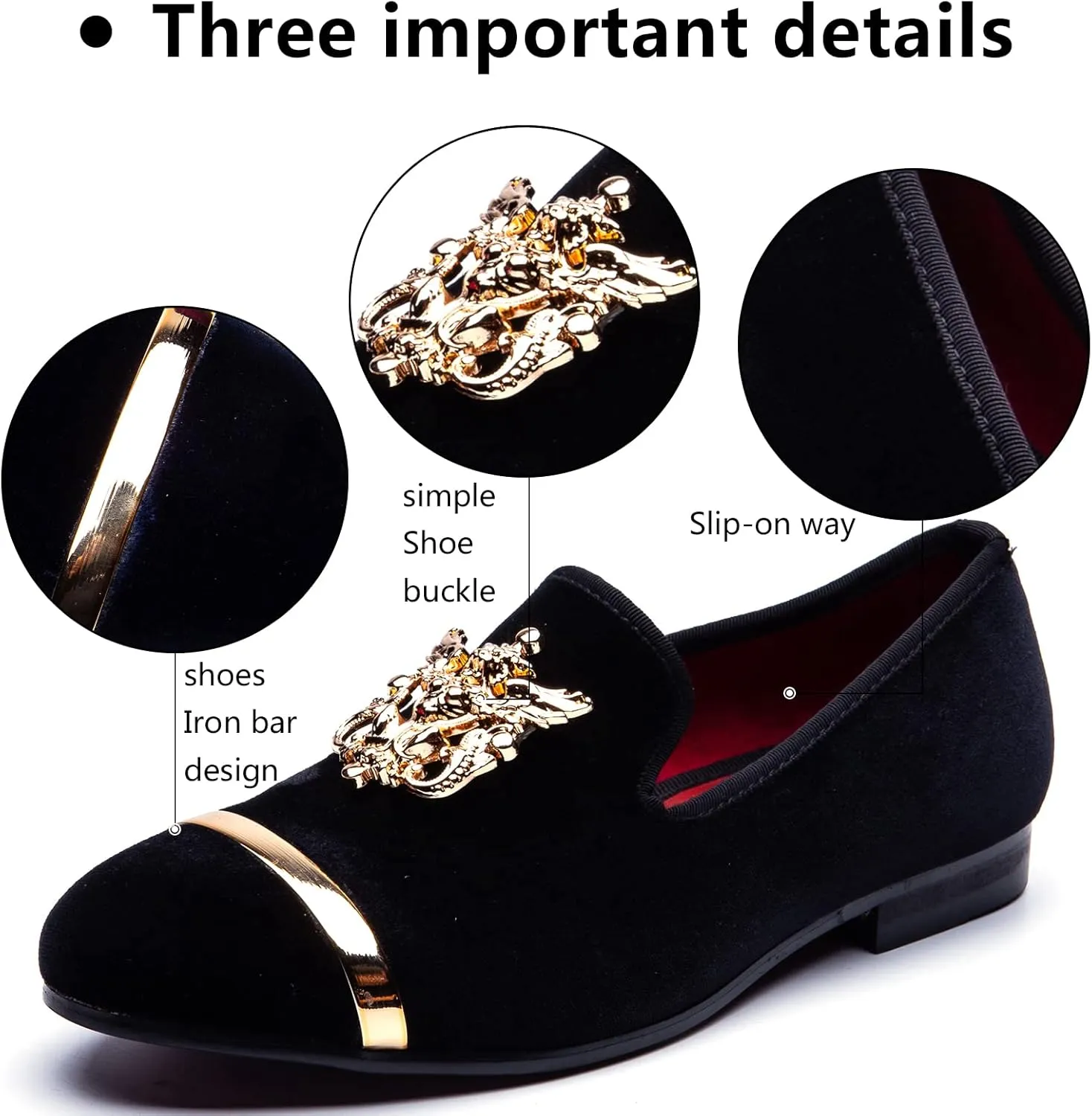 Meijiana Men's Fashion Classic Faux Leather Loafers and Weeding Dress Shoes for Men