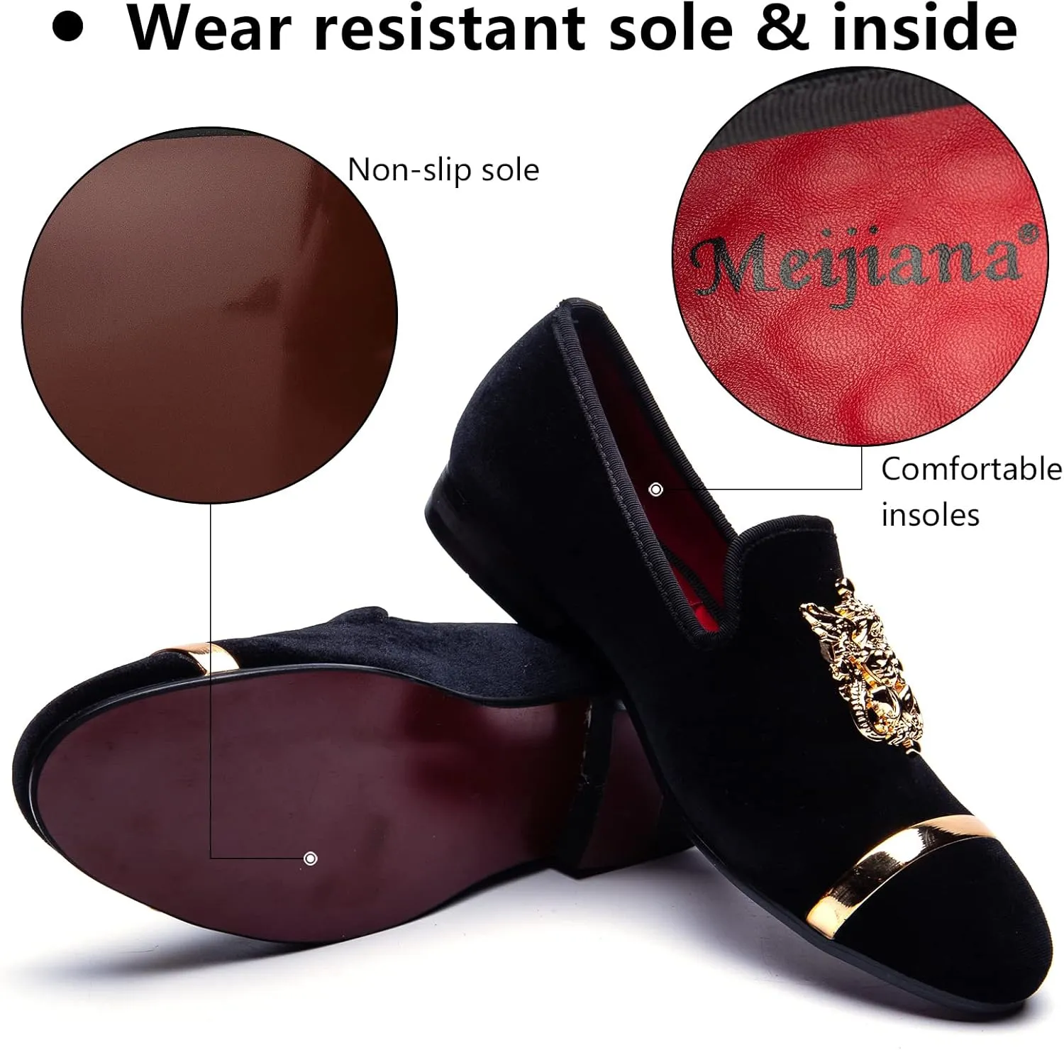 Meijiana Men's Fashion Classic Faux Leather Loafers and Weeding Dress Shoes for Men