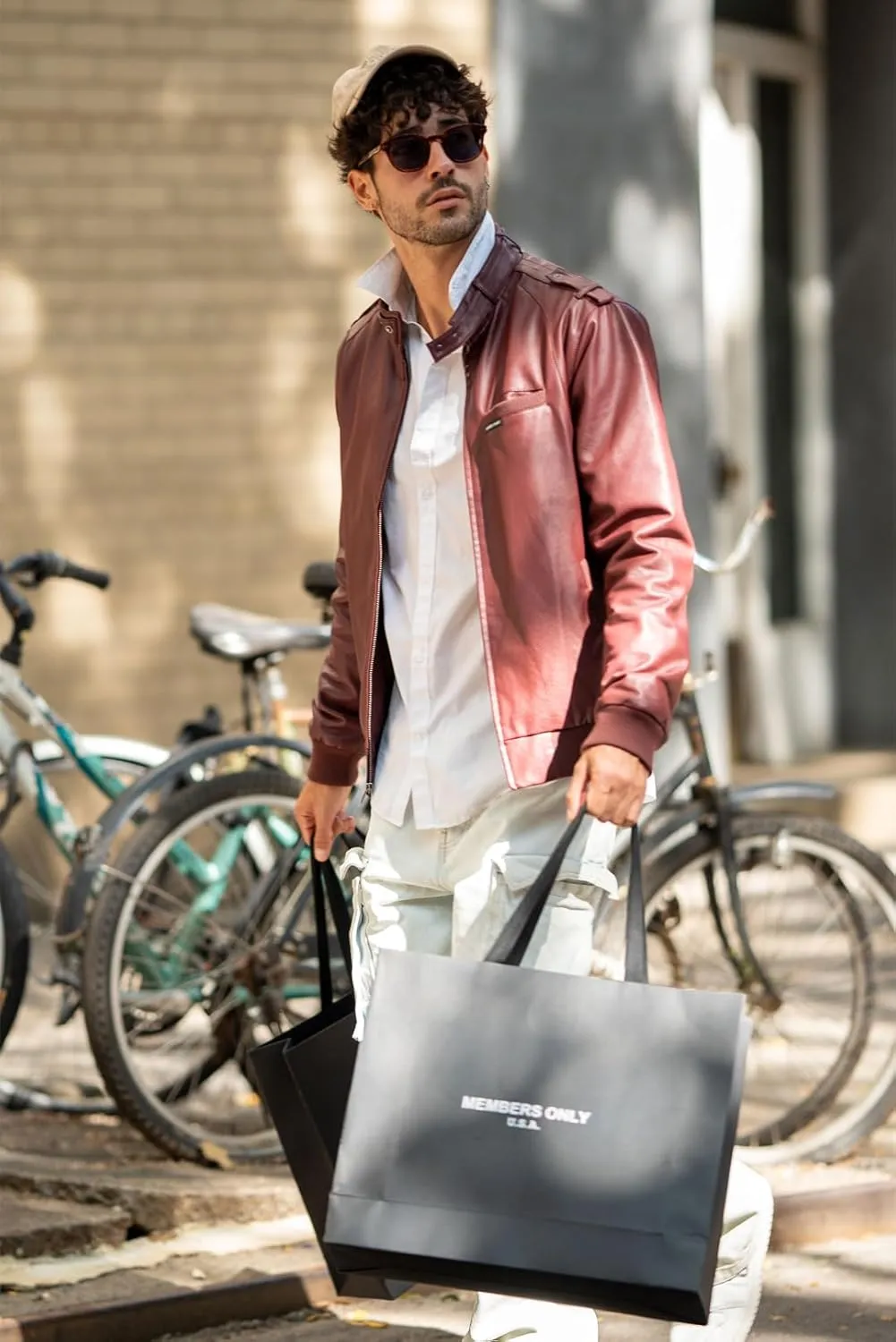 Members Only Iconic Racer Faux Leather Jacket Men