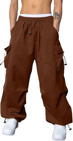 Mens Cargo Pants Casual Baggy Joggers Athletic Parachute Pant Loose Fit Sweatpants with Pockets Y2K Streetwear