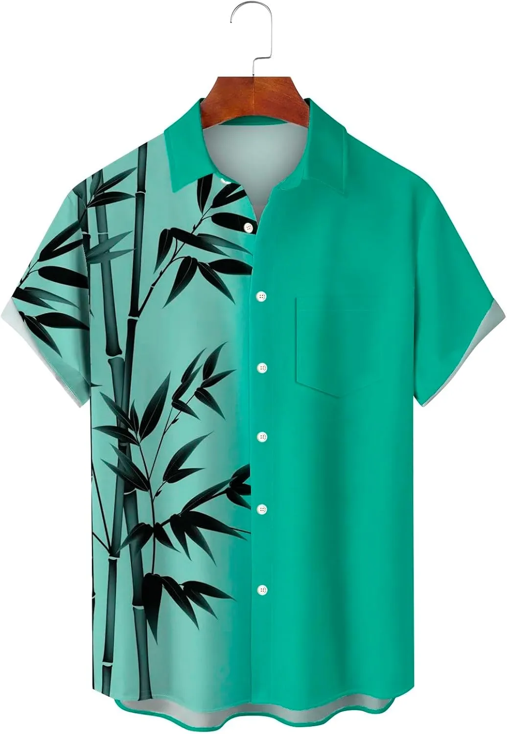 Mens Dress Shirts Patchwork Print Shirt Short Sleeve Shirt Button Lapel Short Sleeve Shirt Top Turn Mens Shirts