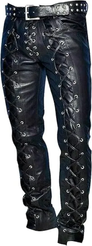 Men's Fashion Genuine Suede Leather Pant Trousers American Native Grain Leather Pants Style Lederhosen