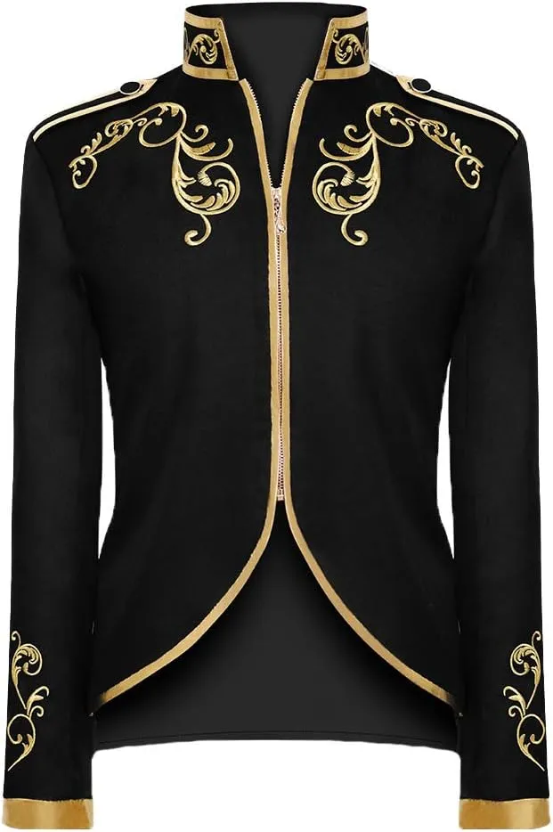 Men's Fashion Palace Prince Gold Embroidered Jacket Court Uniform costume
