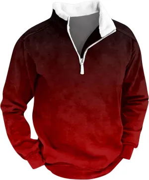 Men's Fleece Jacket Corduroy Polo Sweatshirt Thermal Warm Sweater Casual Loose Lapel Collar Fit Casual Jacket Coats