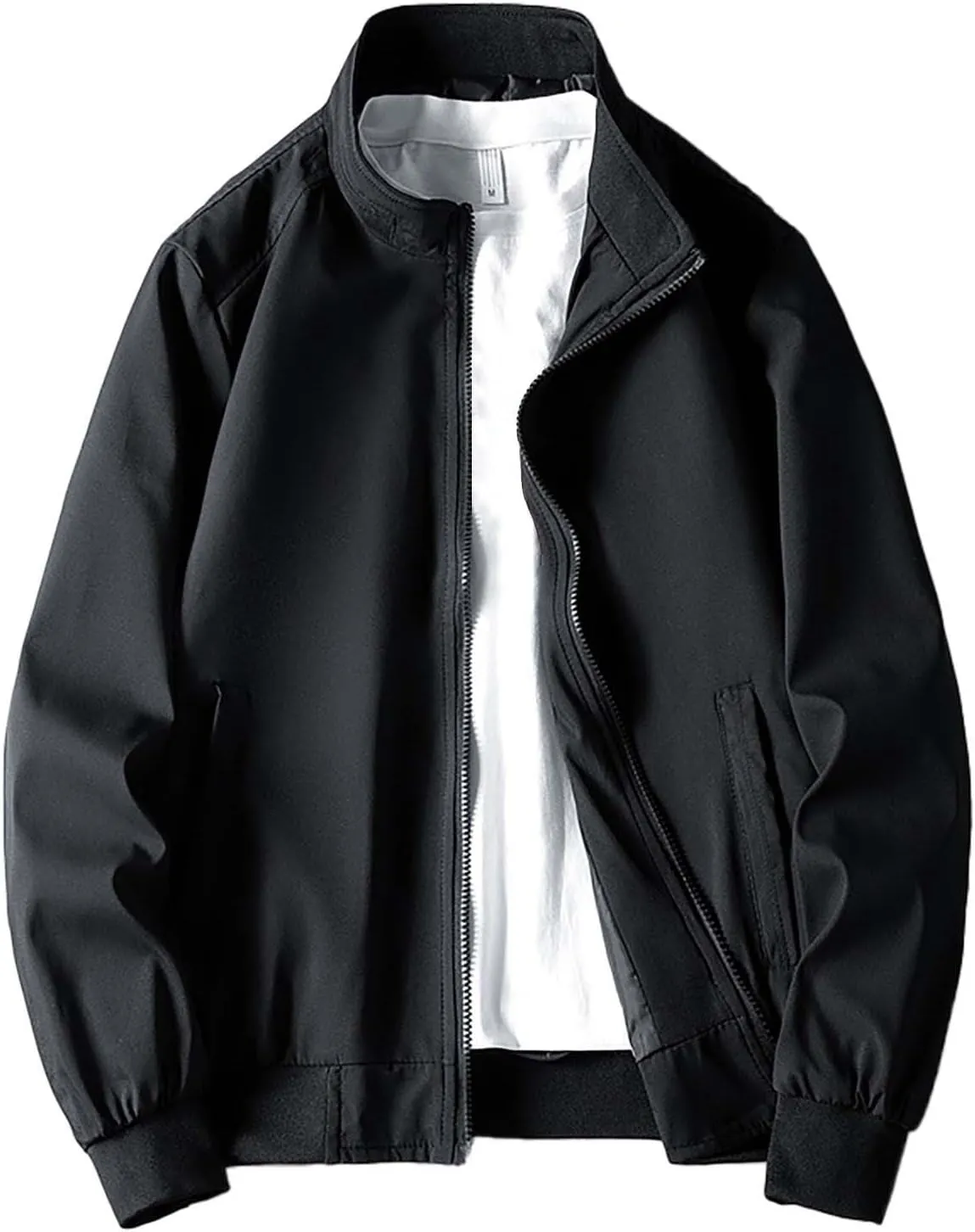 Men's Lightweight Bomber Jacket Men's Handsome Pilot Zip Fx Standing Jacket Outdoor Fashion Coat for Men Men's