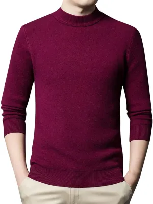 Mens Pull Over Sweater Slim Fit Warm Turtleneck Thick Jumper Basic Long Sleeve Knitted Tops Underwear Big and Tall