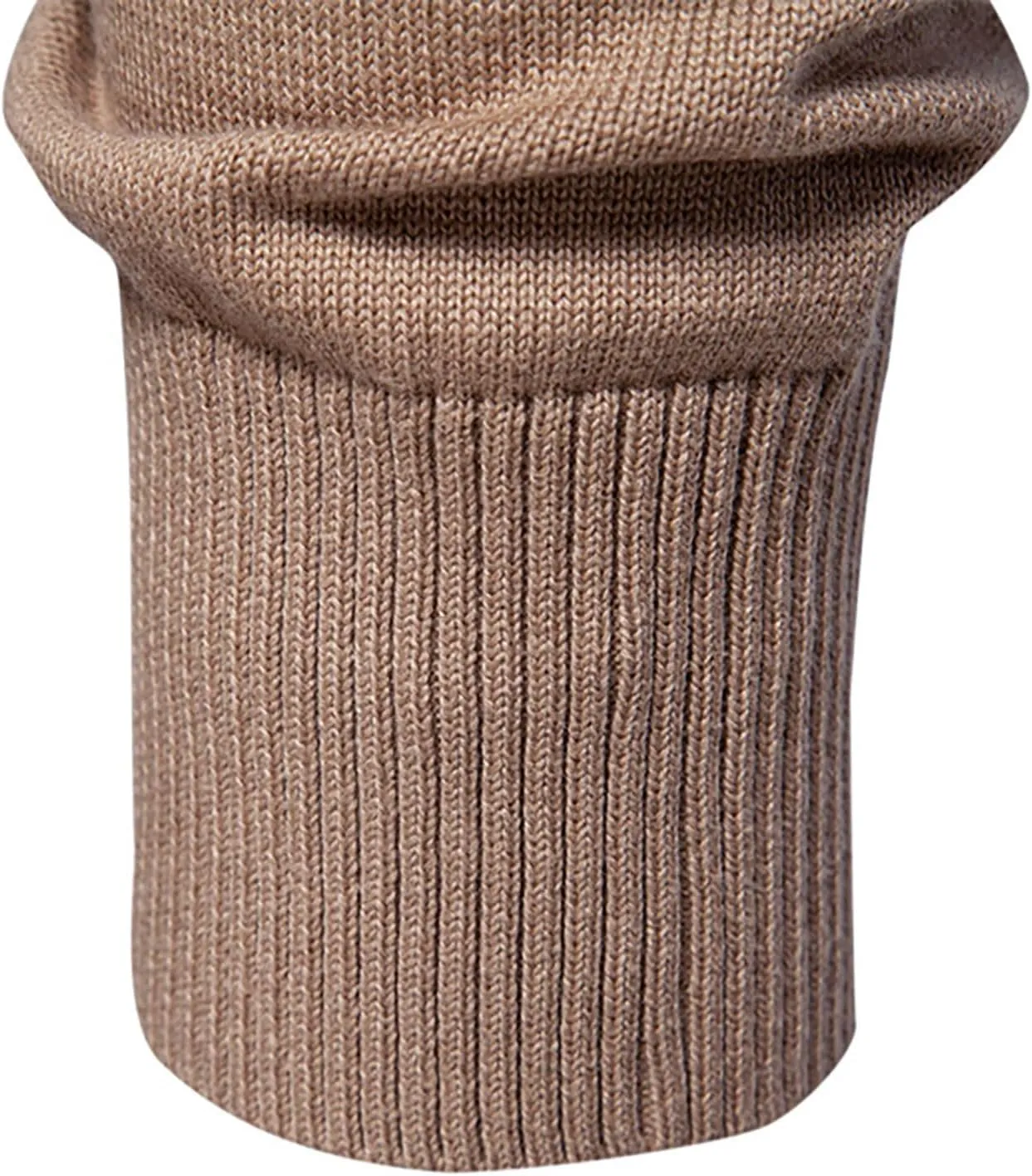 Mens Quarter Zip Sweater Striped Print Turtleneck Pullover Sweater Winter Long Sleeve Business Casual Knit Polo Shirt