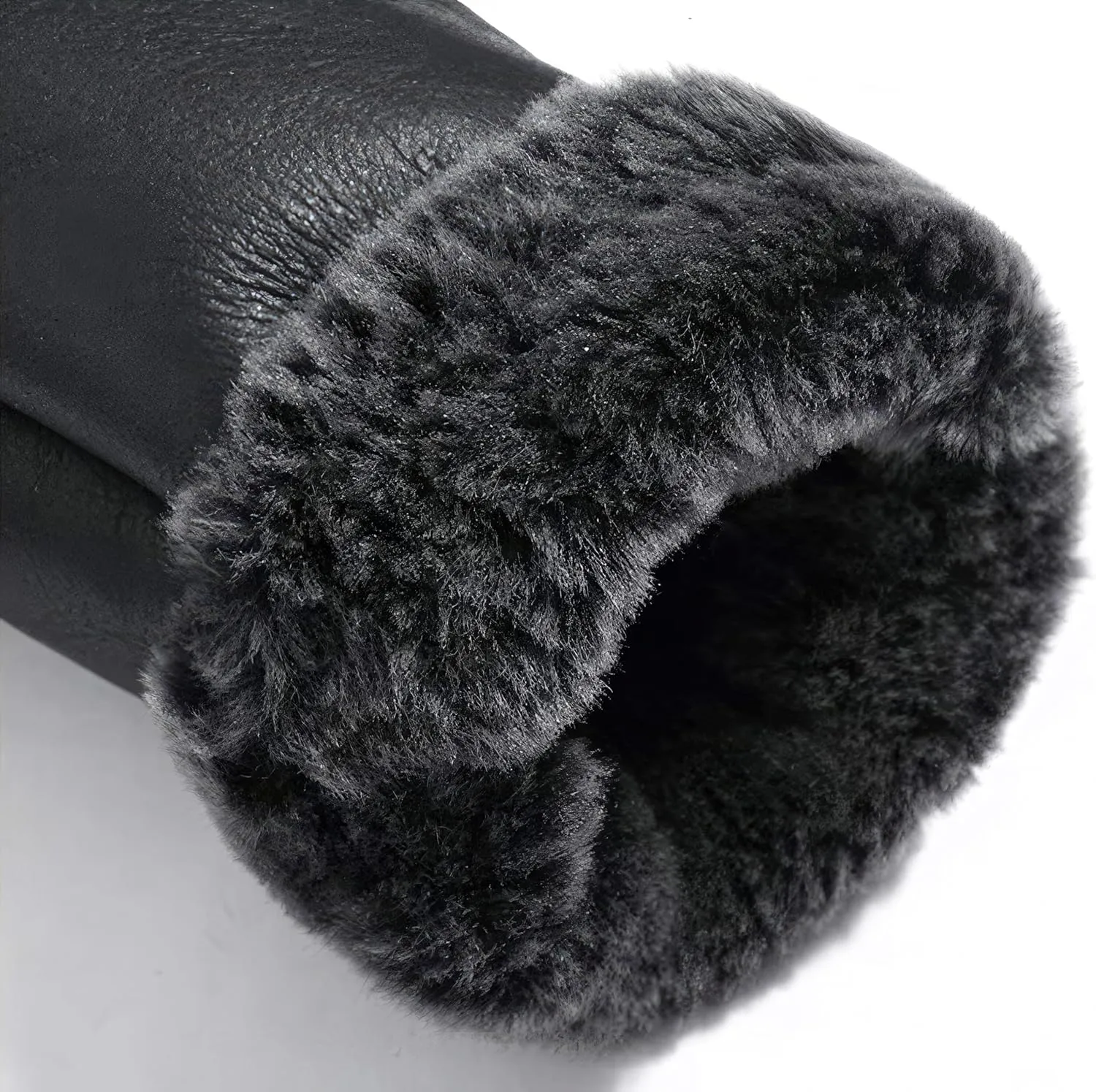 Mens RAF Aviator Black Sheepskin Leather Faux Fur Single Breasted Mid Length Coat - B3 Bomber Flying Pilot Trench Coat Men