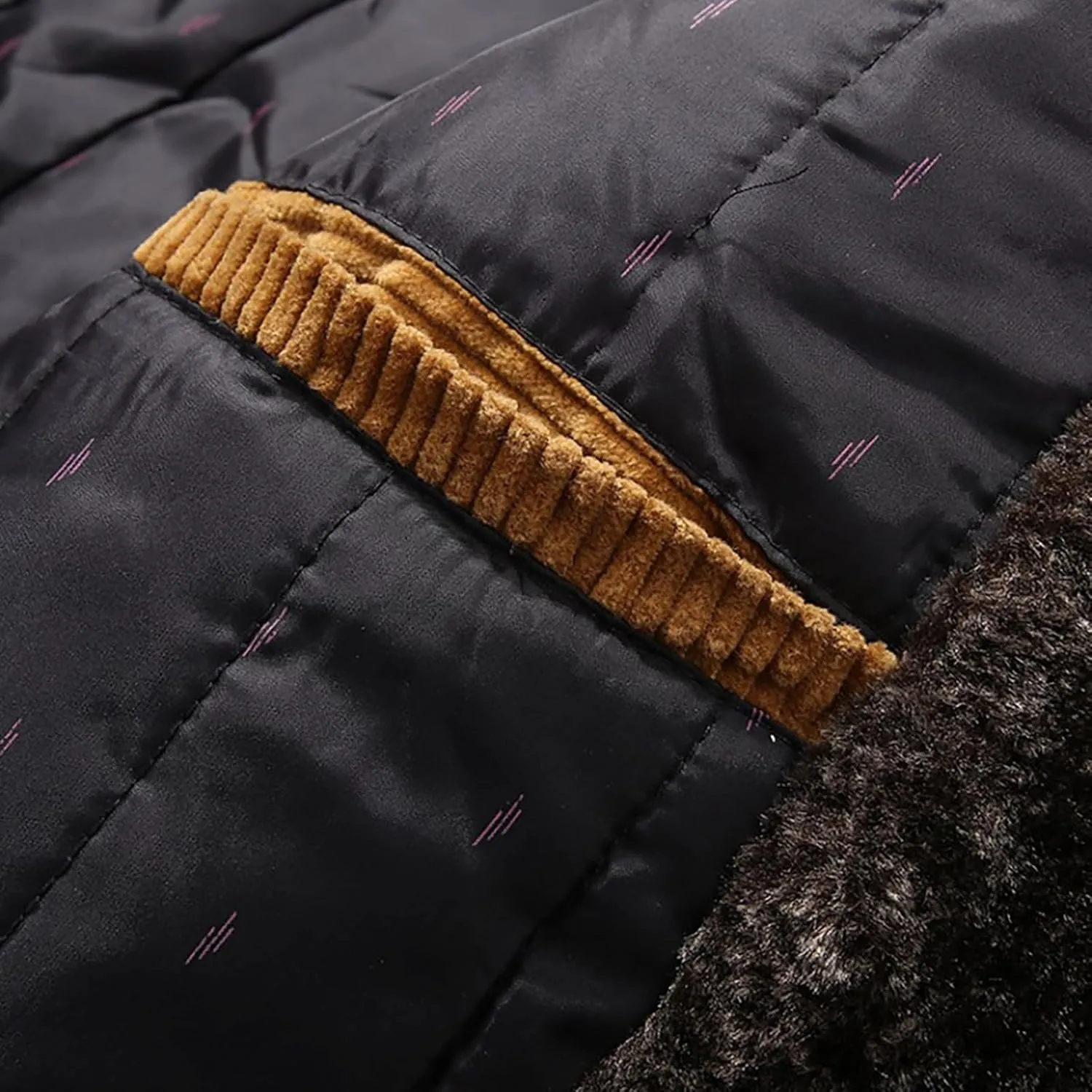 Men's Retro Sherpa Fleece Lined Corduroy Trucker Jackets Lapel Full Zip Faux Fur Neck Thickened Winter Thermal Coats