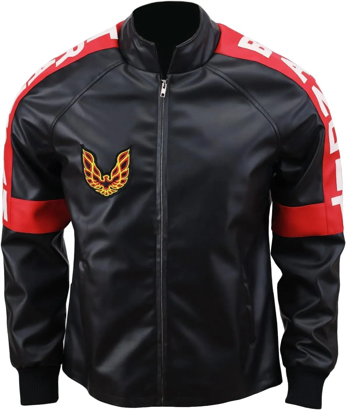Mens Top Grain Faux Leather Biker Burt Reynolds Smokey And The Bandit Out Jacket, Red 2XS-4XL