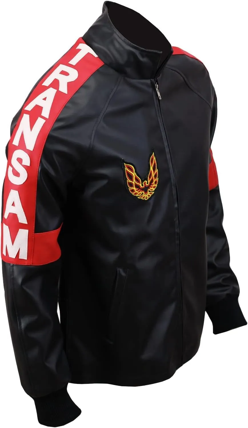 Mens Top Grain Faux Leather Biker Burt Reynolds Smokey And The Bandit Out Jacket, Red 2XS-4XL