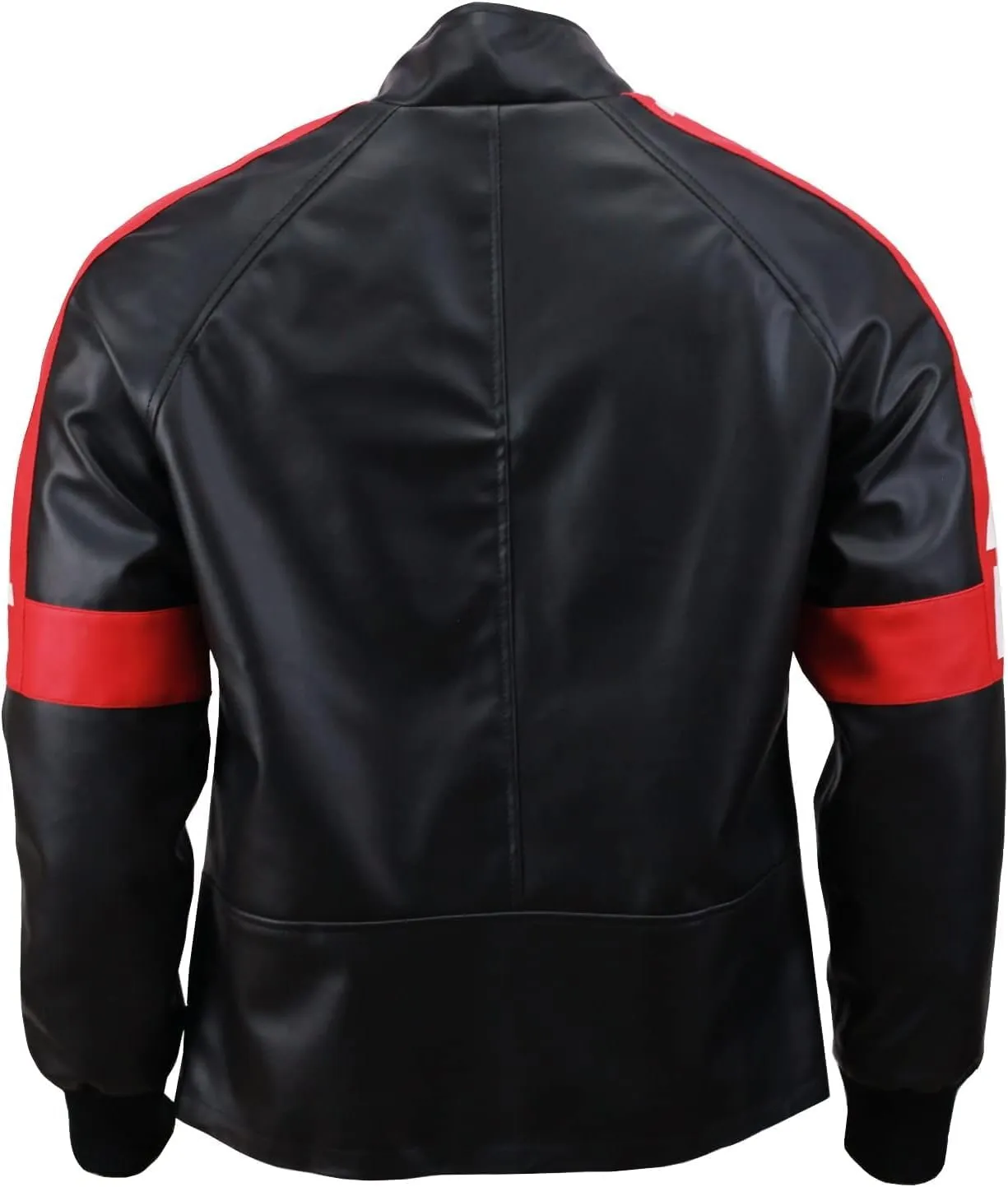 Mens Top Grain Faux Leather Biker Burt Reynolds Smokey And The Bandit Out Jacket, Red 2XS-4XL