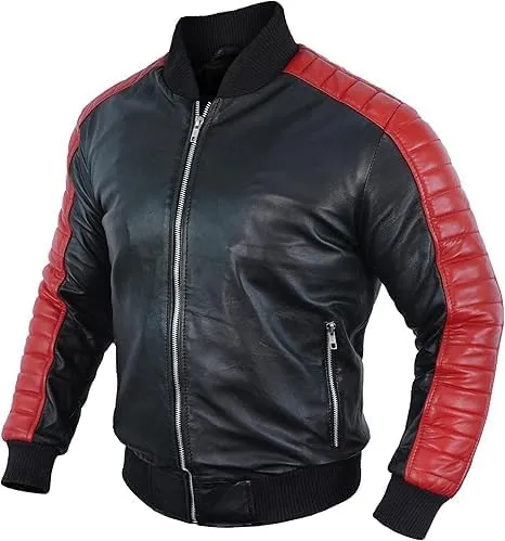 Mens Top Grain Faux Leather Miami The Vice Mens Stunt Ryan Team Gosling Fall Costume Guy Black Leather Jacket 2XS-4XL