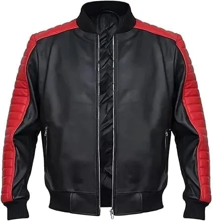Mens Top Grain Faux Leather Miami The Vice Mens Stunt Ryan Team Gosling Fall Costume Guy Black Leather Jacket 2XS-4XL