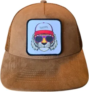 Men's Trucker Hat - Suede Snapback 5-Panel Cap, Mesh Back, Stylish Baseball Cap for Casual Wear, Outdoor & Everyday Fashion