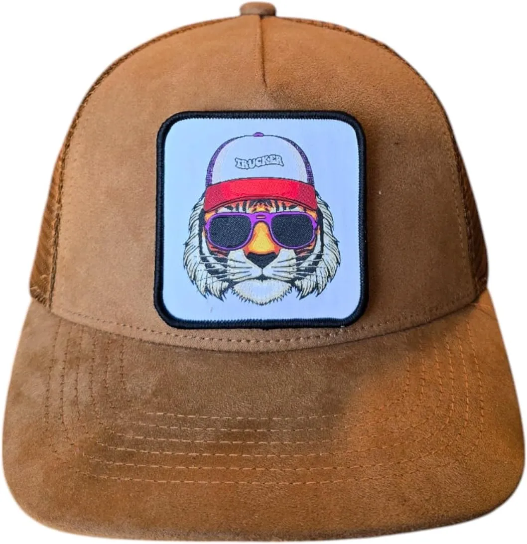 Men's Trucker Hat - Suede Snapback 5-Panel Cap, Mesh Back, Stylish Baseball Cap for Casual Wear, Outdoor & Everyday Fashion