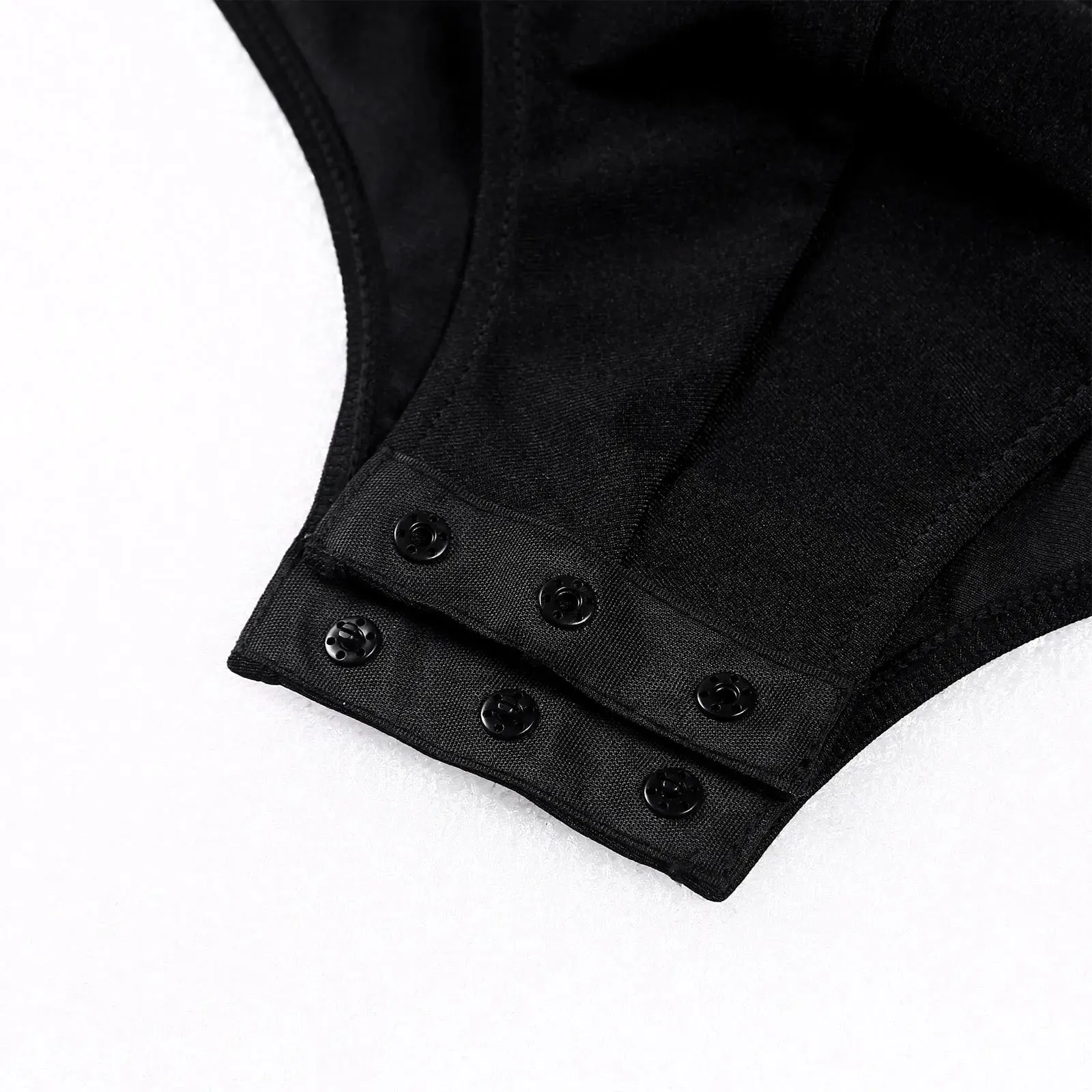 Men's V-Neck Dance Leotard Shirt Bodysuit Glitter Rhinestones Gymnastics Skating Ballroom Chacha Costume