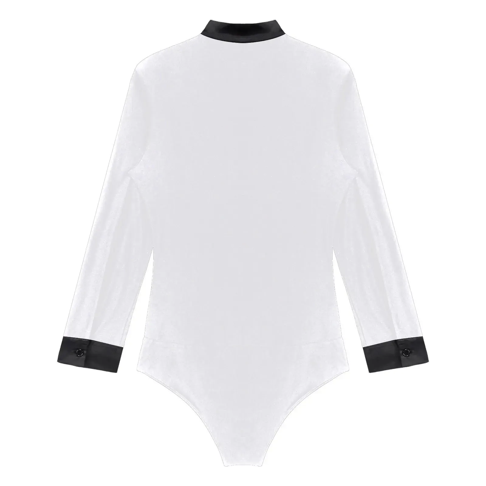 Men's V-Neck Dance Leotard Shirt Bodysuit Glitter Rhinestones Gymnastics Skating Ballroom Chacha Costume