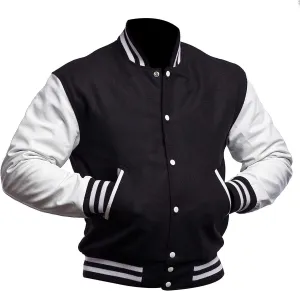 Mens Varsity Letterman Baseball Bomber Jacket | Casual Fashion Wool & Faux Leather College/High School Jackets