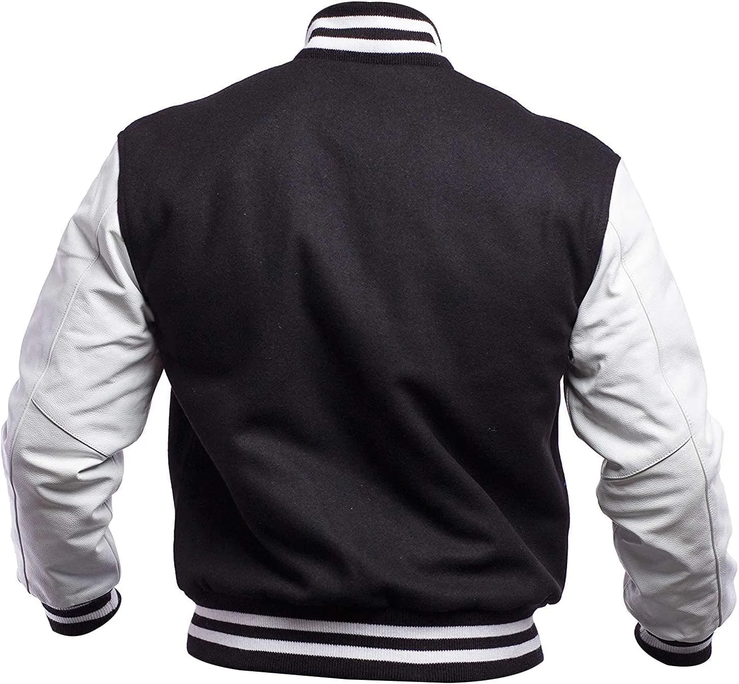 Mens Varsity Letterman Baseball Bomber Jacket | Casual Fashion Wool & Faux Leather College/High School Jackets