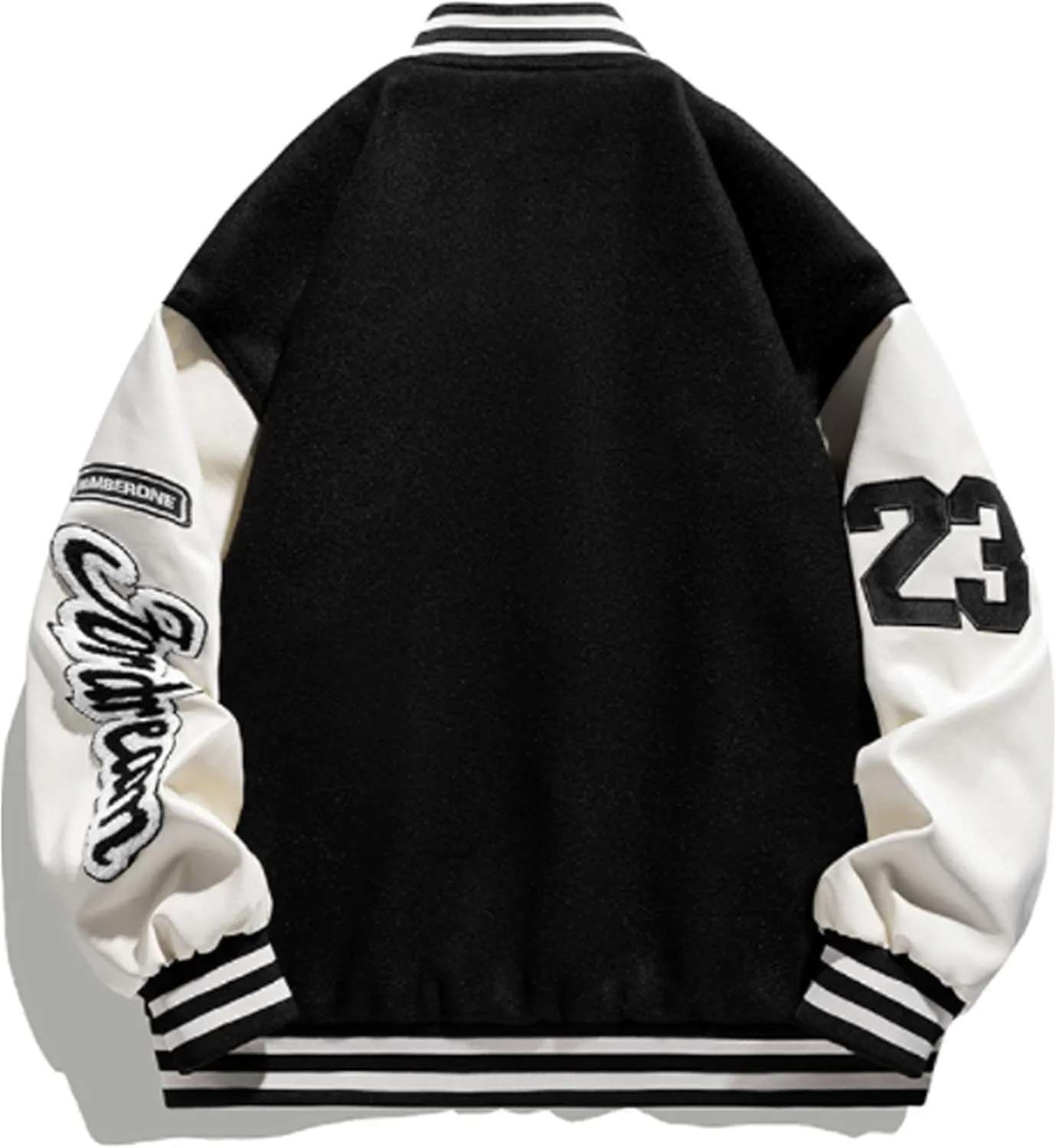 Mens Varsity Letterman Jackets: Vintage Streetwear Baseball Bomber Jacket for Men Women Casual Leather Sleeves Coat