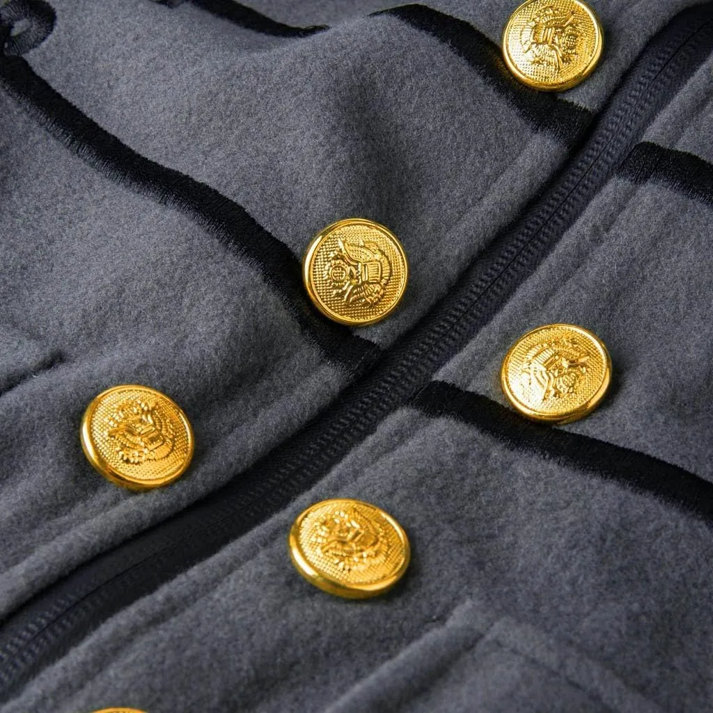 Mens Vintage Steampunk Jacket Embroidered Victorian Tailcoat Medieval Gothic Jacket Stand Up Collar Button Fly Coats
