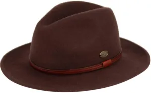 Men's Wool Felt Outback Fedora with Grosgrain or Faux Leather Band