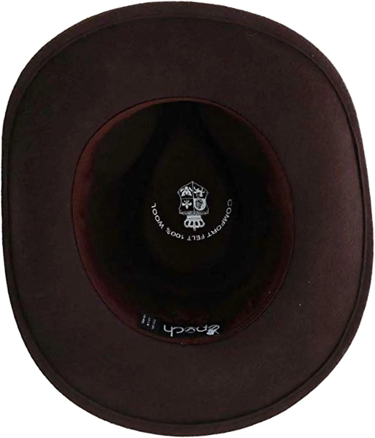 Men's Wool Felt Outback Fedora with Grosgrain or Faux Leather Band