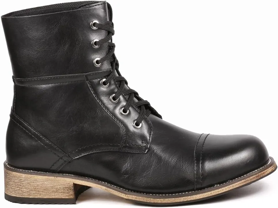Metrocharm MC001 Men's Lace Up Cap Toe Formal Dress Casual Fashion Boots