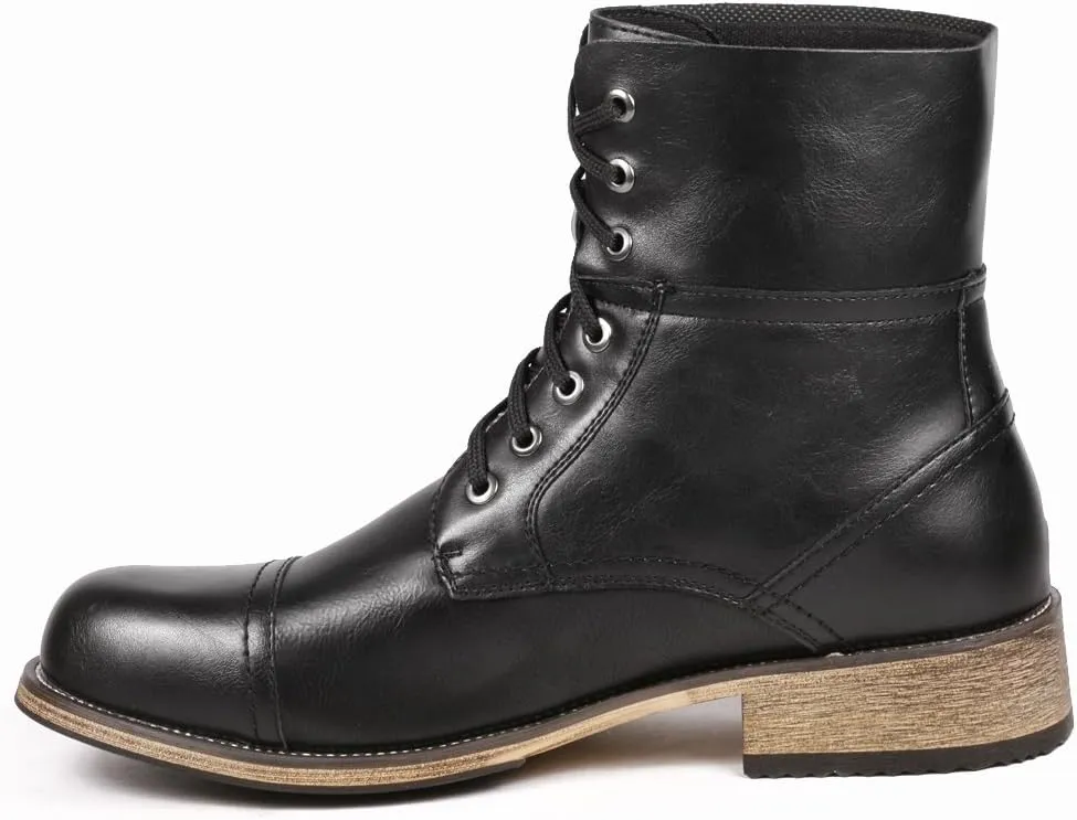 Metrocharm MC001 Men's Lace Up Cap Toe Formal Dress Casual Fashion Boots