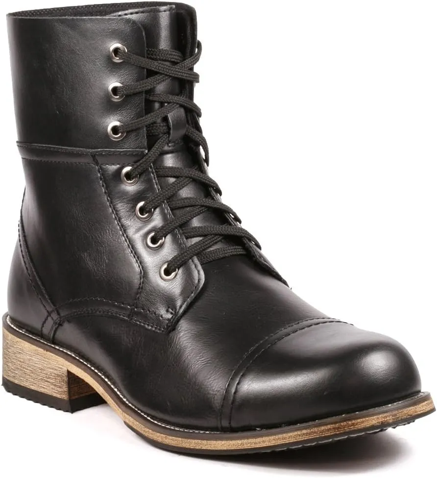 Metrocharm MC001 Men's Lace Up Cap Toe Formal Dress Casual Fashion Boots