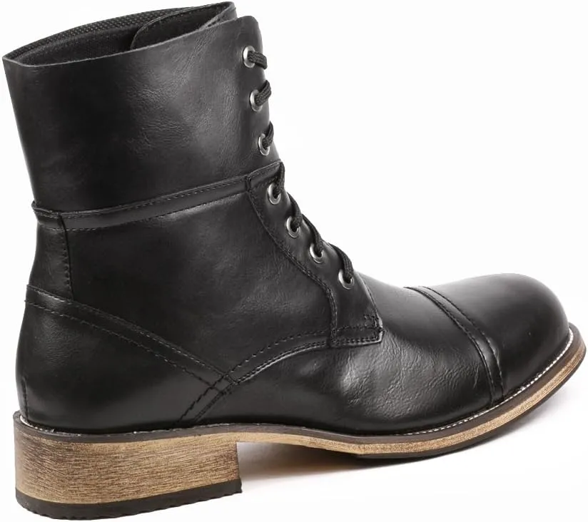 Metrocharm MC001 Men's Lace Up Cap Toe Formal Dress Casual Fashion Boots
