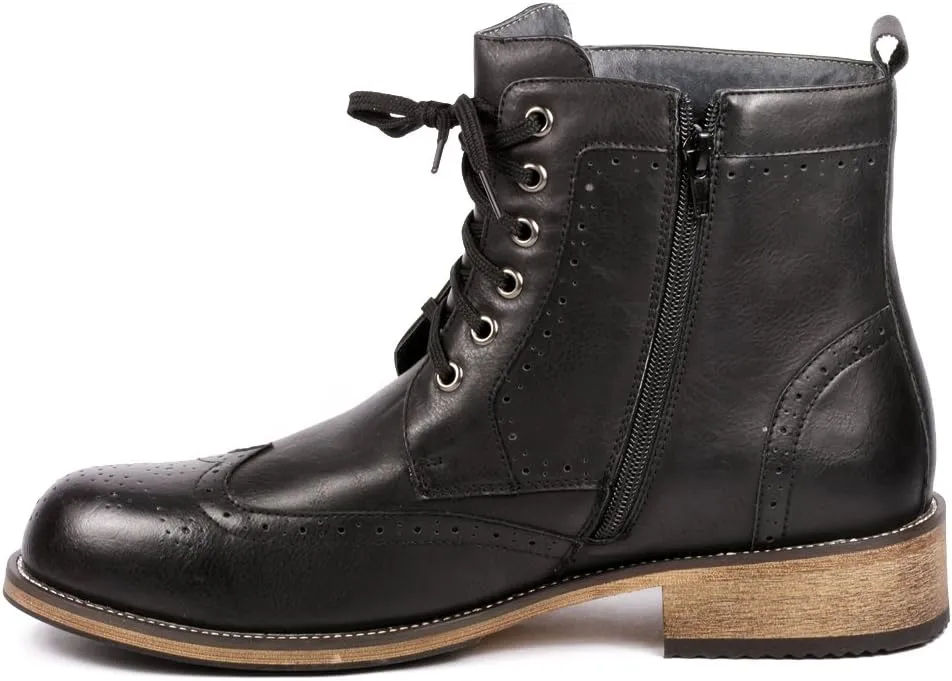 Metrocharm MC002 Men's Lace Up Wing Tip Formal Dress Casual Fashion Boots