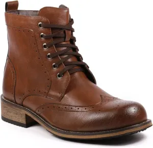Metrocharm MC002 Men's Lace Up Wing Tip Formal Dress Casual Fashion Boots