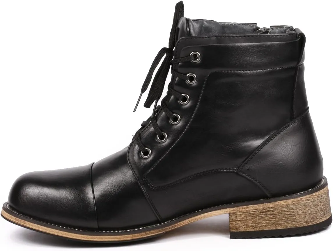 Metrocharm MC003 Men's Lace Up Cap Toe Formal Dress Casual Fashion Boots