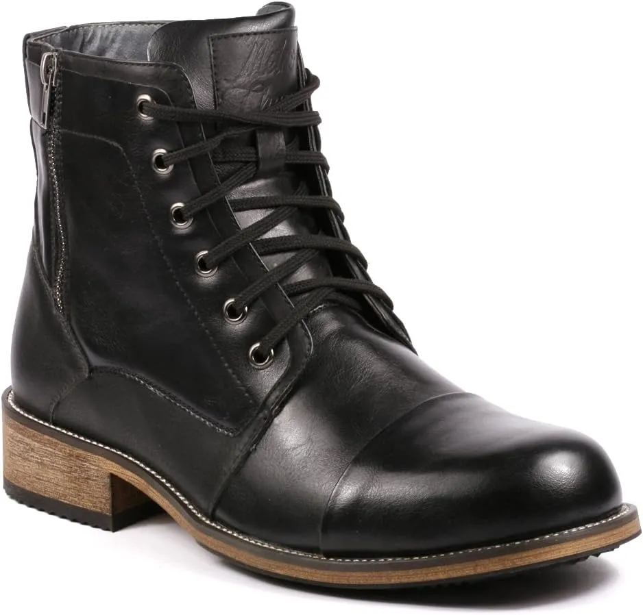 Metrocharm MC003 Men's Lace Up Cap Toe Formal Dress Casual Fashion Boots