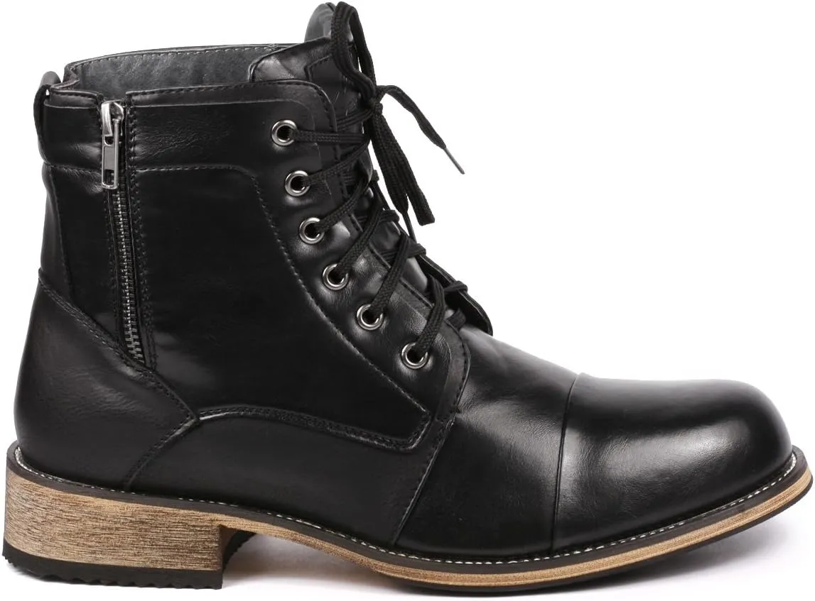 Metrocharm MC003 Men's Lace Up Cap Toe Formal Dress Casual Fashion Boots
