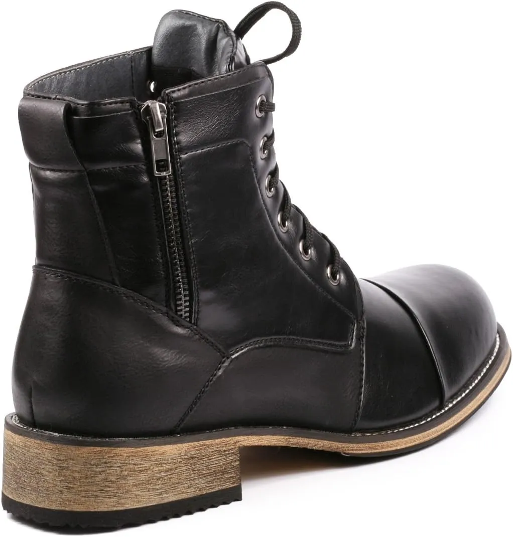 Metrocharm MC003 Men's Lace Up Cap Toe Formal Dress Casual Fashion Boots
