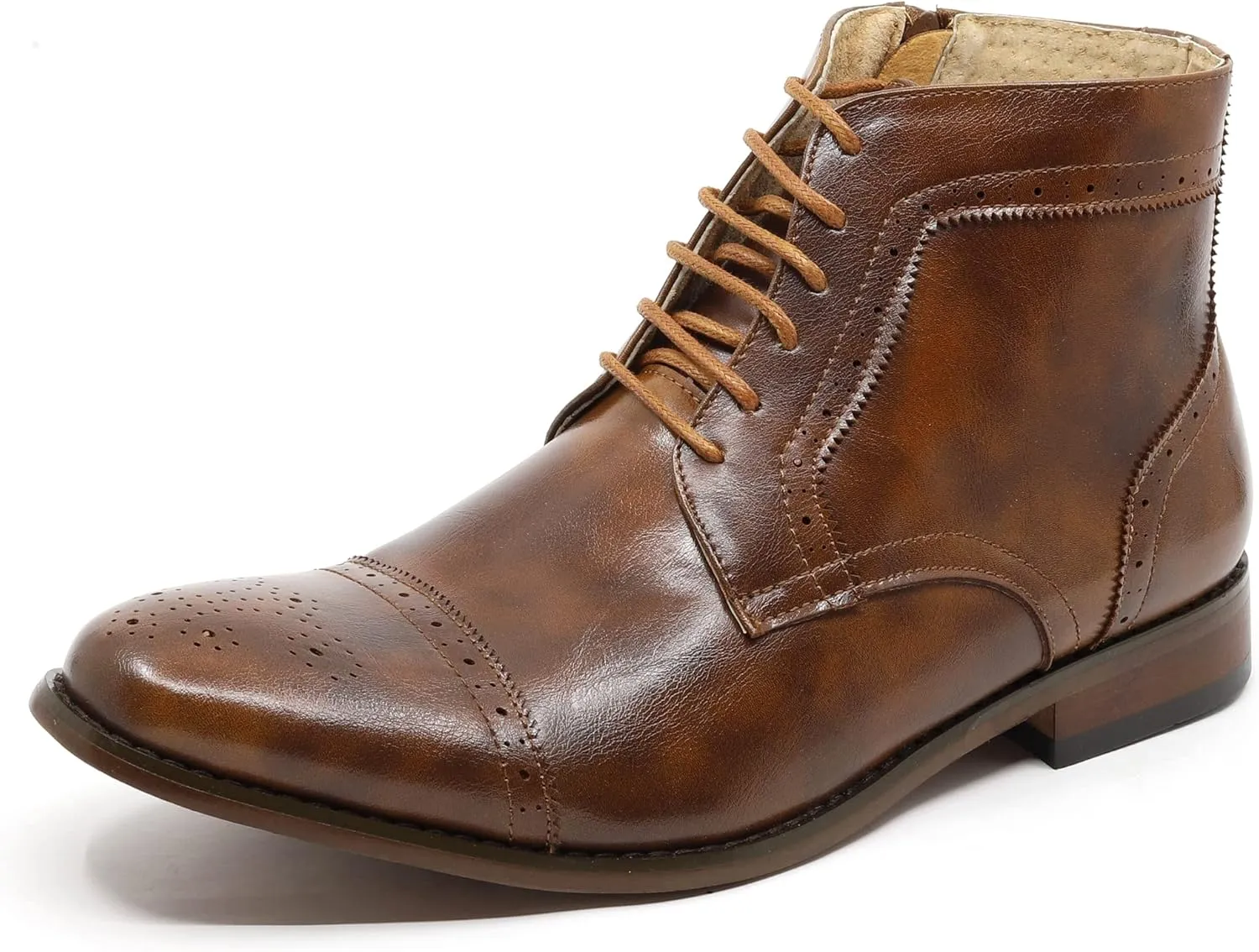 Metrocharm MC123 Men's Cap Toe Lace up Dress Casual Ankle Boot