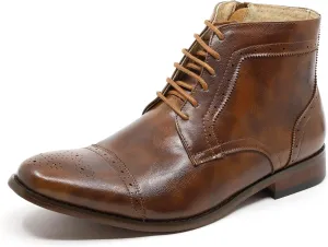 Metrocharm MC123 Men's Cap Toe Lace up Dress Casual Ankle Boot