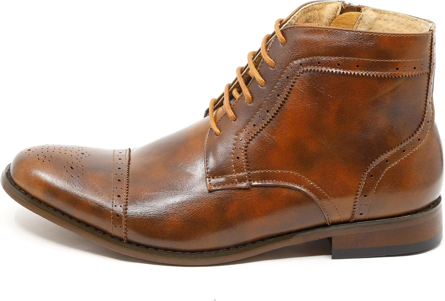 Metrocharm MC123 Men's Cap Toe Lace up Dress Casual Ankle Boot