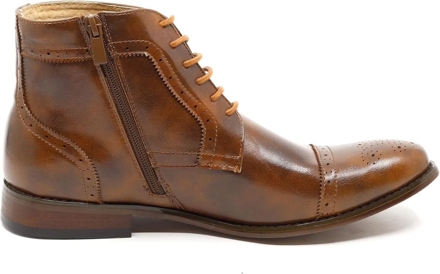 Metrocharm MC123 Men's Cap Toe Lace up Dress Casual Ankle Boot